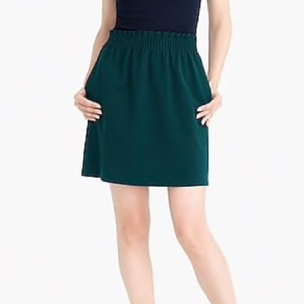 J Crew Emerald Green Paper Bag Waist Skirt